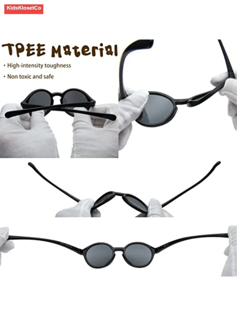 Polarized Baby Sunglasses with TPEE Strap, UV400 Protection, Flexible Rubber,
